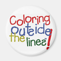 Coloração fora das linhas imã de geladeira