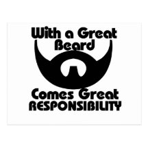 Com excelente uma barba vem grande resposibility cartão postal