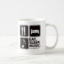 Coma a música do sono - preto caneca