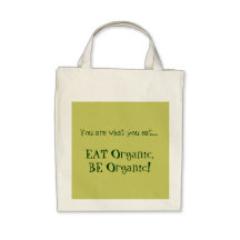 "Coma orgânico, seja orgânico!" A bolsa de compra 