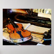 COMEÇAR SOB $20 - violino e cornetim Posters