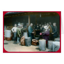 Comerciante do chá no mercado (cerca de 1902) cartão