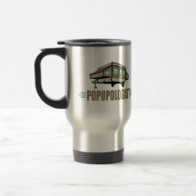 Cómico estale acima o campista caneca