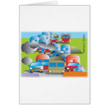 congestionamento rua cheia de carros desenho color cartões