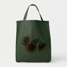 Conjunto do girassol bolsas de lona