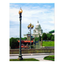 Construção do Capitólio vista do parque de Waterpl Convites Personalizado
