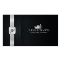 Contabilidade preta & de prata elegante com logoti modelos cartoes de visitas