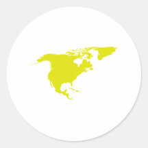 Continente de America do Norte Adesivo Em Formato Redondo