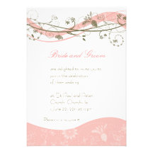 Convite abstrato floral & do redemoinho - rosa & m