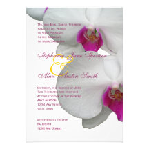Convite branco do casamento da orquídea