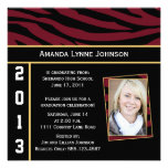 Convite da graduação da zebra do preto do ouro da  convites