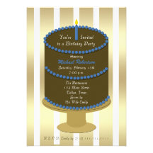 Convite de aniversário adulto -- Bolo de aniversár