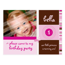 CONVITE DE ANIVERSÁRIO:: benevolência - menina Cartão Postal