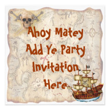 Convite de aniversário do pirata