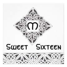 Convite de estilo celta Card-Cust. do doce dezesse