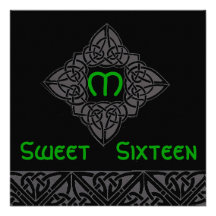 Convite de estilo celta Card-Cust. do doce dezesse