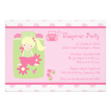 Convite de festas bonito do sleepover dos polkadot