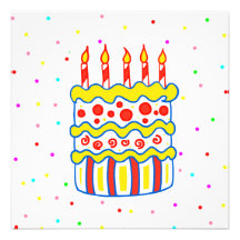 Convite do bolo de aniversário