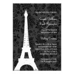 Convite do casamento de Paris do damasco (preto)