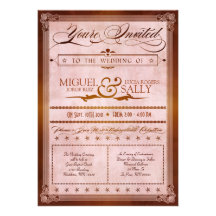 Convite do casamento do estilo do poster do país d