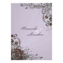Convite do casamento - rosa vermelha quebrada eleg