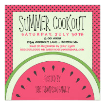 Convite do Cookout do verão da melancia