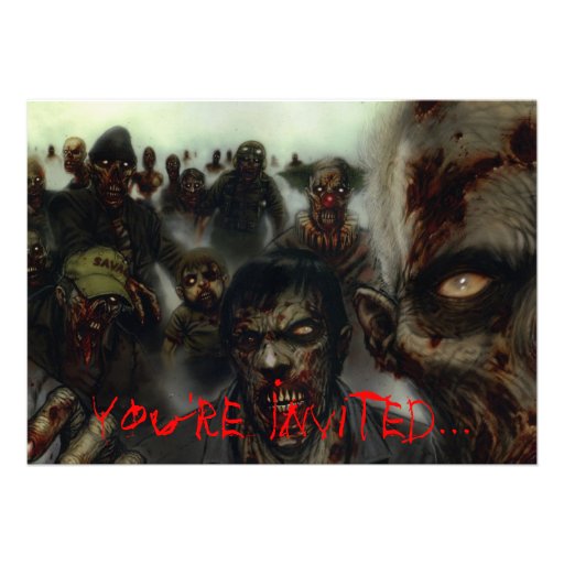 Convite do Dia das Bruxas dos zombis