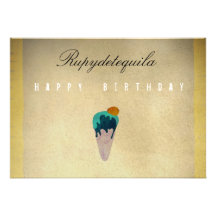 Convite do sorvete do feliz aniversario