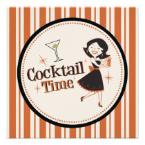 Convite do tempo do cocktail - listras convites