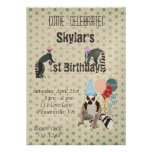 Convite do vintage do aniversário dos Lemurs