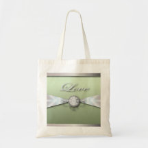 Convite e favor elegantes do casamento do verde da bolsas para compras