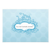 Convite floral azul