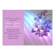 Convite floral do casamento das orquídeas roxas mo
