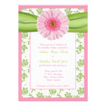 Convite floral do casamento do verde rosa pálido d