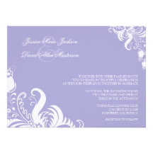 Convite floral roxo do casamento do acento da lava