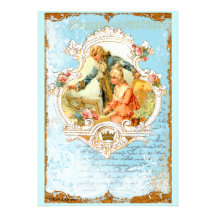 Convite francês romântico do estilo