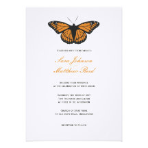 Convite moderno do casamento da borboleta - laranj