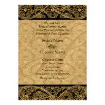 Convite preto do casamento tema damasco do monogra