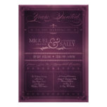 Convite roxo do casamento do estilo DIY do poster 
