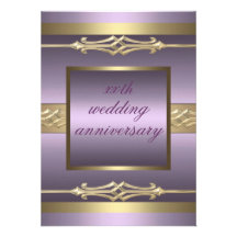 Convite roxo elegante do aniversário de casamento