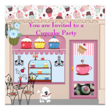 Convites de festas do cupcake