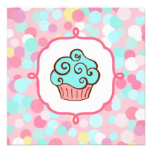 Convites do cupcake do redemoinho do Aqua