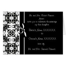 Convites florais preto e branco do casamento cartoes
