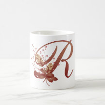 Copo da letra R do monograma da acção de graças Caneca