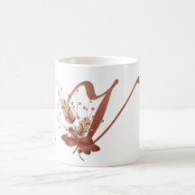 Copo da letra V do monograma da acção de graças Caneca