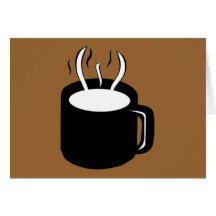Copo de café/caneca - cozinhando a bebida quente cartao