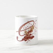 Copo de G da letra do monograma da acção de graças Caneca