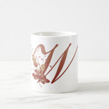 Copo de W da letra do monograma da acção de graças Caneca
