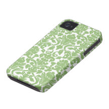 Cor damasco - branco verde capas iPhone 4 Case-Mate
