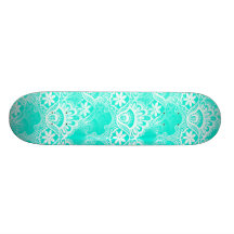Cor damasco elegante do laço de turquesa da cercet skates personalizados
